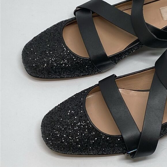 Valentino Garavani Rockstud Strappy Glitter Ballerina Flat size 37 - Picture 5 of 13